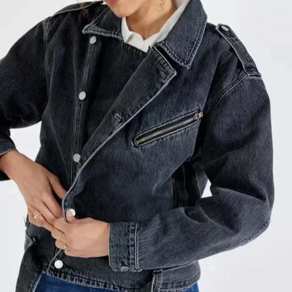 ETICA Malloy Moto Jacket in Black Ice Size Medium NWT New Revolve - Picture 5 of 16